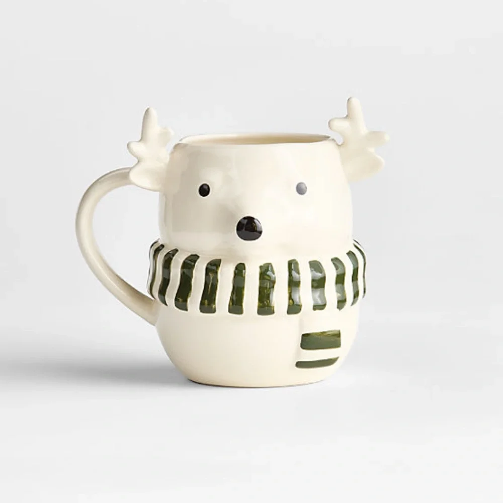 New! 🦌🏔️✨Crate&Barrel Reindeer Mug LIMITED EDITION
